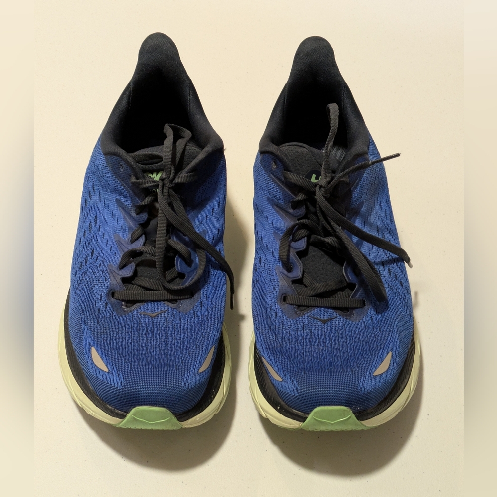 Hoka One One Mens Clifton 8 Blue Running Shoes Sneakers Size 9.5D